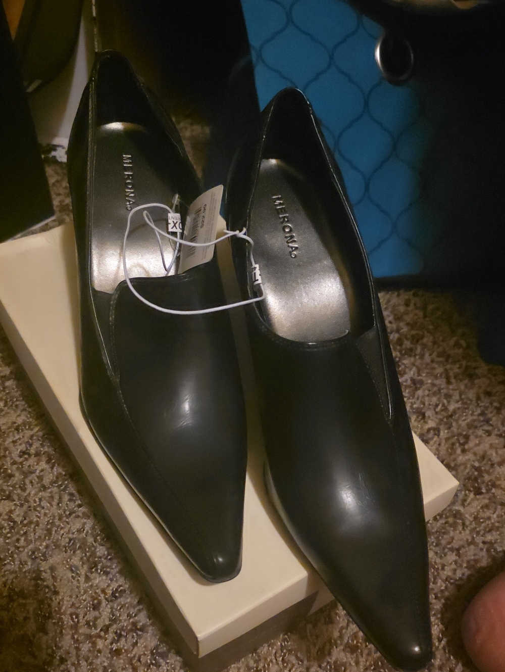 Merona Black Pointed Toe Slip-On Ankle Booties